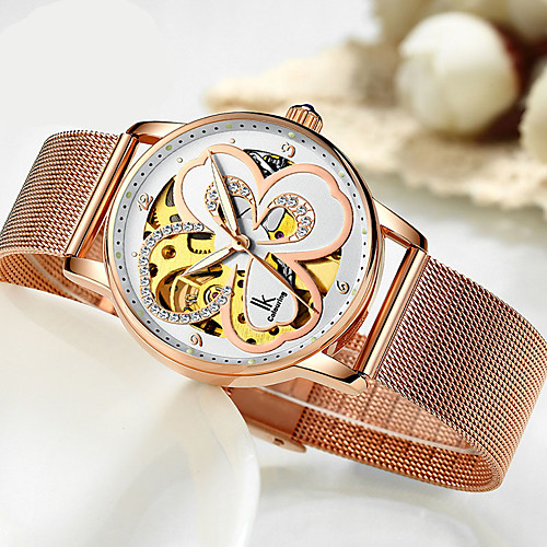 

Women's Mechanical Watch Fashion Skeleton Stainless Steel Automatic self-winding Rose Gold Silver Water Resistant / Waterproof Analog