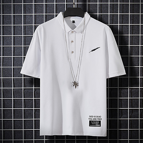 

Men's Solid Colored Embroidered Polo Business Basic Daily White / Black / Gray