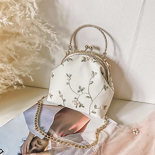 

Women's Polyester Crossbody Bag Floral Print White / Blushing Pink / Green