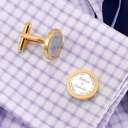 

Personalized Customized Men's Cufflink Set Geometrical Geometric 1pc / pack Golden