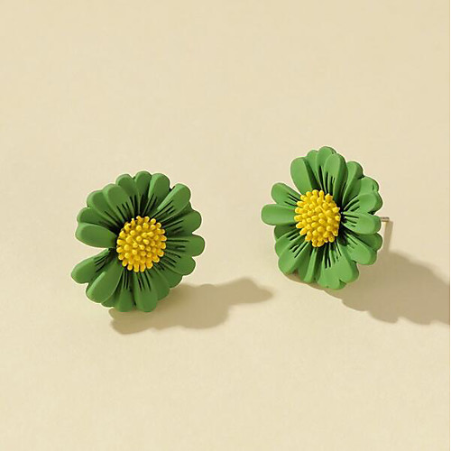 

Women's Stud Earrings 3D Daisy Fashion Earrings Jewelry White / Yellow / Orange For Gift Date Vacation Street Beach 1 Pair