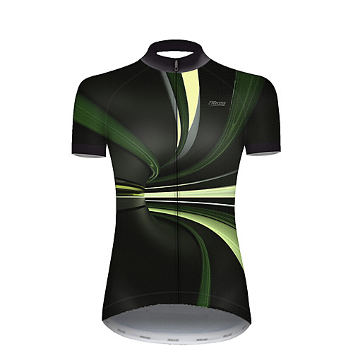 

21Grams Women's Short Sleeve Cycling Jersey Nylon Black / Green Stripes Gradient 3D Bike Jersey Top Mountain Bike MTB Road Bike Cycling Quick Dry Breathable Sports Clothing Apparel / Micro-elastic