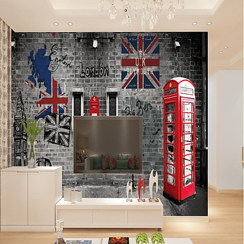 

Custom Self-adhesive Mural British Style Picture Suitable for Background Wall Restaurant Bedroom Hotel Wall Decoration Art