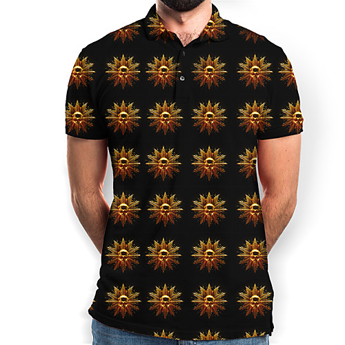 

Men's Graphic Skull Polo Basic Elegant Daily Going out Brown