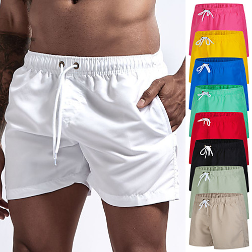 

Men's Swim Shorts Swim Trunks Board Shorts Bottoms Breathable Quick Dry Stretchy Drawstring Mesh Lining With Pockets - Swimming Surfing Beach Water Sports Solid Colored Autumn / Fall Spring Summer