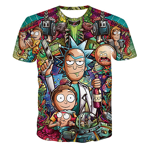 

Inspired by Rick and Morty Cosplay Costume T-shirt Terylene Print Printing T-shirt For Men's / Women's