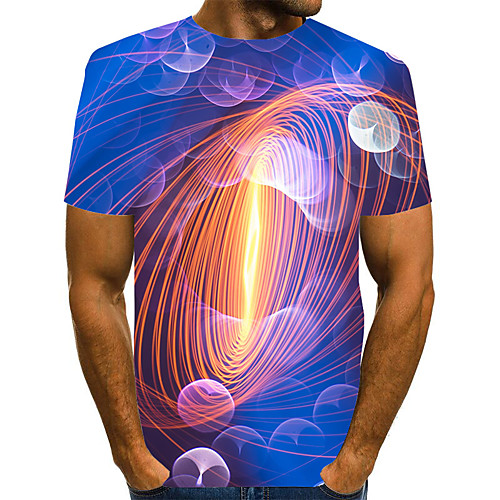 

Men's Graphic Print T-shirt Street chic Exaggerated Daily Going out Rainbow