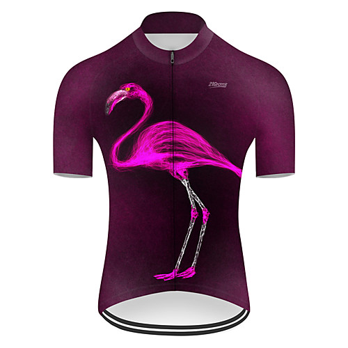 

21Grams Men's Short Sleeve Cycling Jersey Nylon Violet Flamingo Gradient Animal Bike Jersey Top Mountain Bike MTB Road Bike Cycling Quick Dry Breathable Sports Clothing Apparel / Micro-elastic