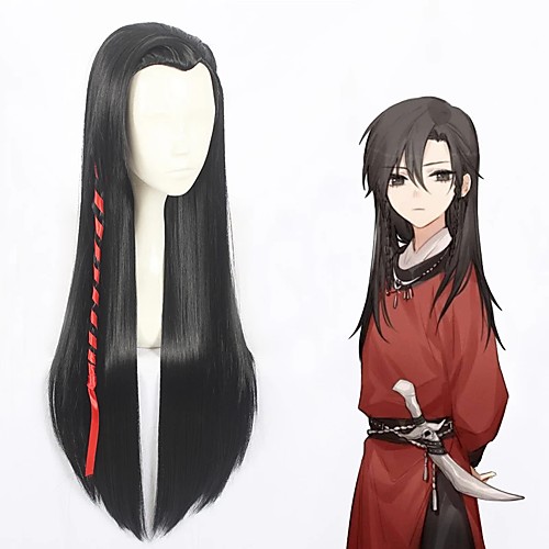 

Cosplay Wig Hua Cheng Heaven Official and Blessing Straight Cosplay Halloween Asymmetrical Braid Wig Long Black Synthetic Hair 31 inch Men's Anime Cosplay Best Quality Black