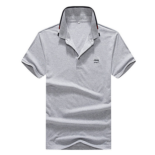 

Men's Solid Colored Polo Daily White / Light gray / Navy Blue
