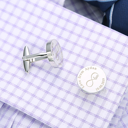 

Personalized Customized Men's Cufflink Set Geometrical Geometric 1pc / pack Golden Rose Gold Black