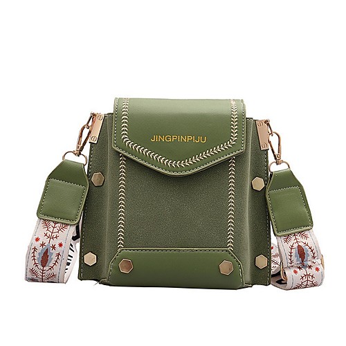 

Women's PU Crossbody Bag Color Block Black / Blushing Pink / Green