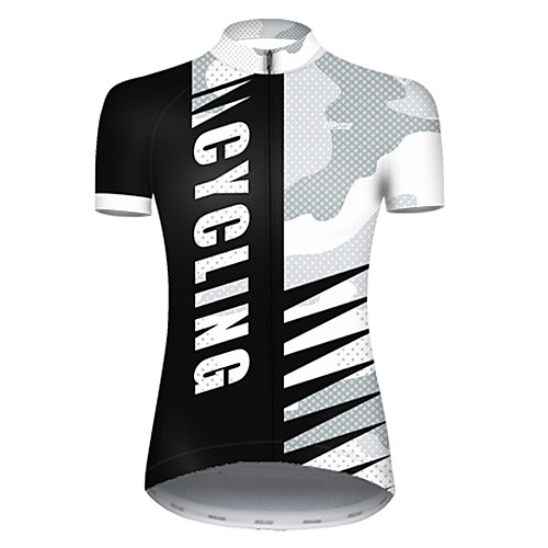 

21Grams Women's Short Sleeve Cycling Jersey Black / White Camo / Camouflage Bike Top Mountain Bike MTB Road Bike Cycling Breathable Sports Clothing Apparel / Micro-elastic