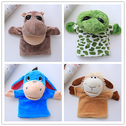 

4 pcs Hand Puppet Stuffed Animal Plush Toy Animal Series Frog Sheep Parent-Child Interaction PP Plush 32cm Imaginative Play, Stocking, Great Birthday Gifts Party Favor Supplies Boys and Girls Kid's