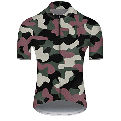 

21Grams Men's Short Sleeve Cycling Jersey Nylon Polyester Camouflage Patchwork Camo / Camouflage Bike Jersey Top Mountain Bike MTB Road Bike Cycling Breathable Quick Dry Ultraviolet Resistant Sports