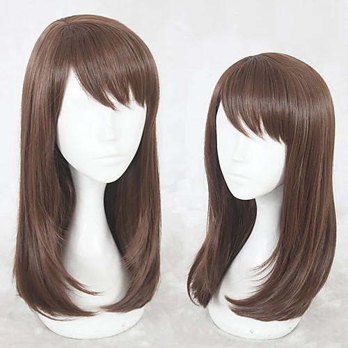 

Cosplay Costume Wig Cosplay Wig Heroine Game Love and producer Straight Cosplay Halloween With Bangs Wig Medium Length Brown Synthetic Hair 18 inch Women's Anime Cosplay Soft Brown