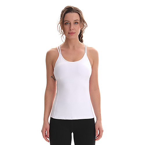 

Women's Padded Tank Top Criss Cross Strappy Fashion White Black Pink Nylon Yoga Running Fitness Vest / Gilet Sport Activewear Breathable Comfort Quick Dry 4 Way Stretch Moisture Wicking Stretchy