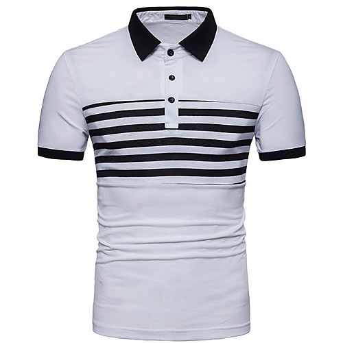 

Men's Striped Polo Daily White / Black / Light gray