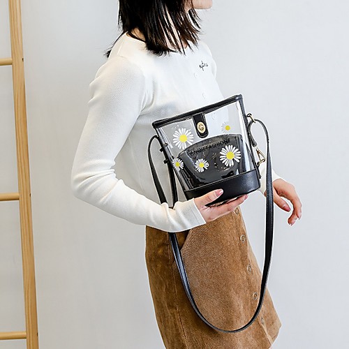 

Women's PU Crossbody Bag Floral Print White / Black / Blushing Pink