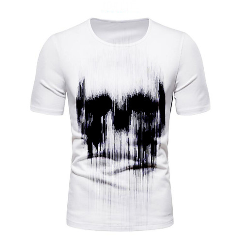 

Men's Graphic Skull Black & White T-shirt Basic Elegant Daily Going out White