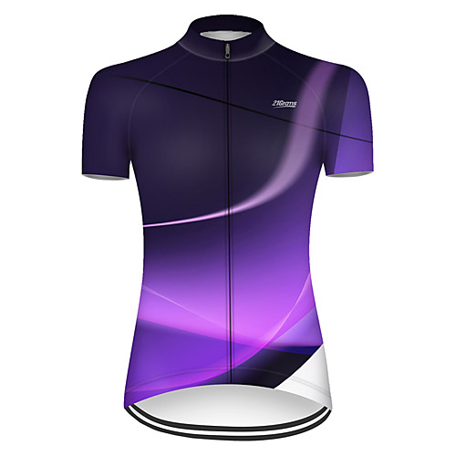 

21Grams Women's Short Sleeve Cycling Jersey Nylon Polyester Violet Polka Dot 3D Gradient Bike Jersey Top Mountain Bike MTB Road Bike Cycling Breathable Quick Dry Ultraviolet Resistant Sports Clothing