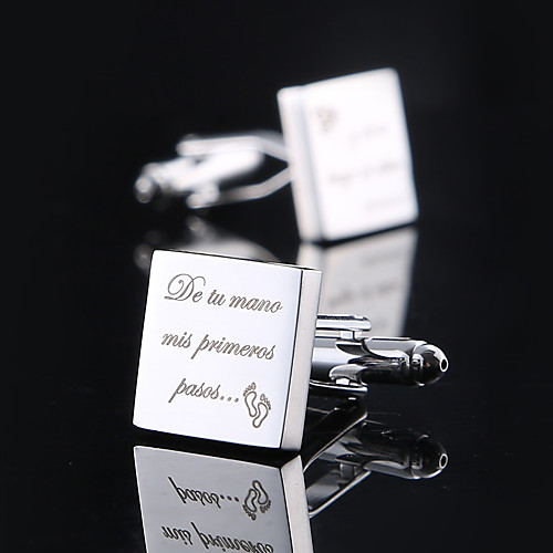 

Personalized Customized Men's Cufflink Set Geometrical Geometric 1pc / pack Golden Rose Gold Black