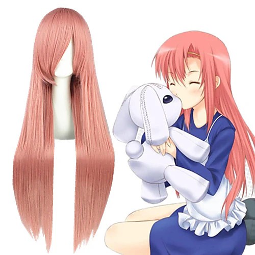 

Cosplay Wig Lolita Pandora Hearts Straight Cosplay Halloween With Bangs Wig Long Pink Synthetic Hair 31 inch Women's Anime Cosplay Lovely Pink