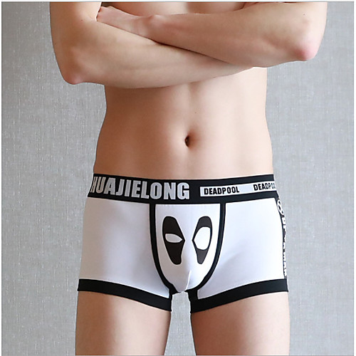 

Men's Print / Basic Boxers Underwear / Briefs Underwear - Normal Low Waist White Black Blue M L XL