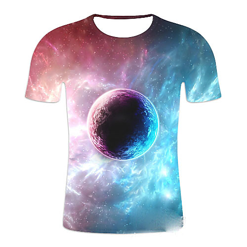 

Men's Galaxy Graphic Print T-shirt Daily Purple