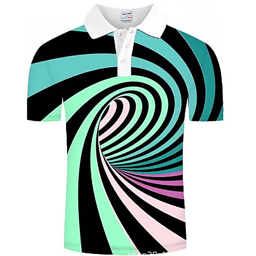 

Men's Graphic 3D Print Print Polo Daily Rainbow