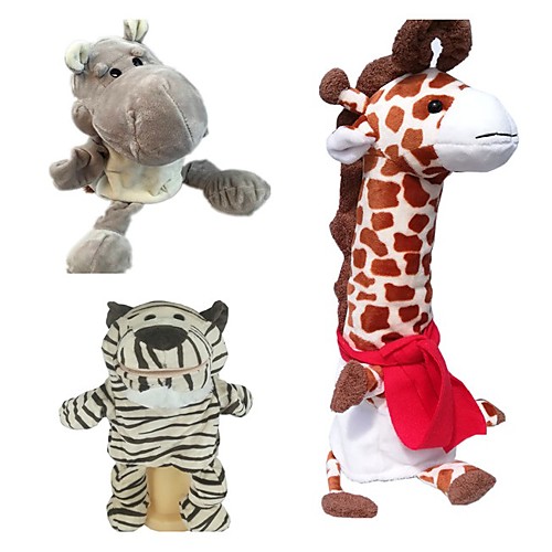 

3 pcs Educational Toy Hand Puppet Stuffed Animal Plush Toy Animal Series Bear Giraffe Parent-Child Interaction PP Plush 32cm Imaginative Play, Stocking, Great Birthday Gifts Party Favor Supplies Boys