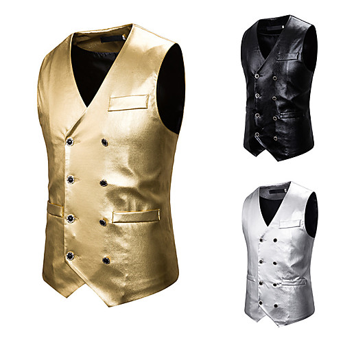 

Plague Doctor Gothic Vintage Punk & Gothic Steampunk 17th Century Masquerade Vest Waistcoat Men's Costume Golden / Black / Silver Vintage Cosplay Event / Party Sleeveless