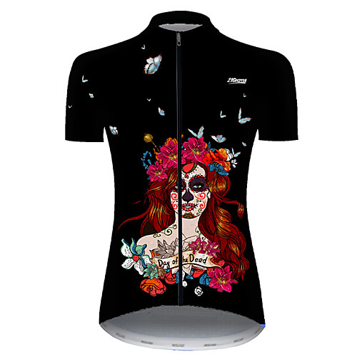 

21Grams Women's Short Sleeve Cycling Jersey Black / Red Bike Top Mountain Bike MTB Road Bike Cycling Breathable Sports Clothing Apparel / Micro-elastic