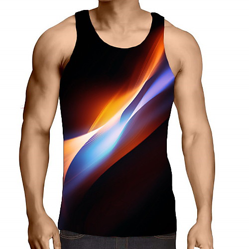 

Men's Graphic 3D Print Print Tank Top Daily Black