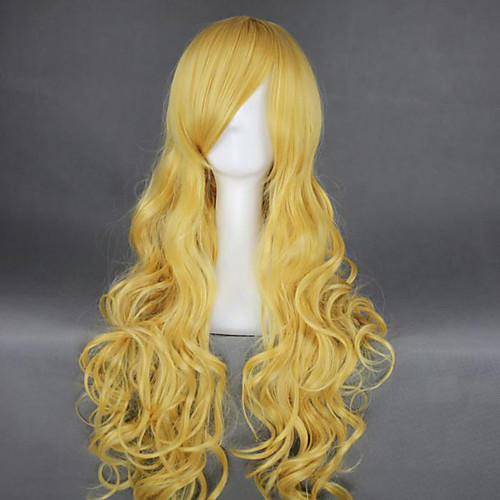 

Cosplay Wig Yang Xiao Long RWBY Curly Cosplay Asymmetrical With Bangs Wig Very Long Blonde Synthetic Hair 32 inch Women's Anime Cosplay Best Quality Blonde