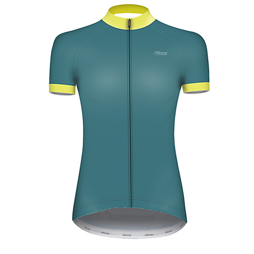 

21Grams Women's Short Sleeve Cycling Jersey Nylon Green Patchwork Solid Color Bike Jersey Top Mountain Bike MTB Road Bike Cycling Quick Dry Breathable Sports Clothing Apparel / Micro-elastic