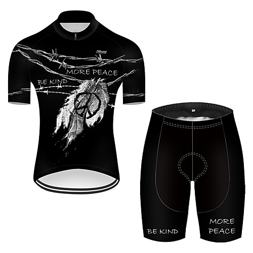 

21Grams Men's Short Sleeve Cycling Jersey with Shorts Nylon Black Bike Breathable Sports Patterned Mountain Bike MTB Road Bike Cycling Clothing Apparel / Stretchy