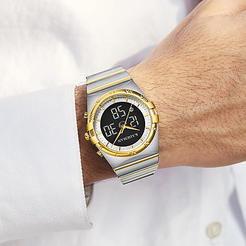 

Men's Sport Watch Digital Modern Style Sporty Stainless Steel Water Resistant / Waterproof Calendar / date / day Digital Outdoor - Black / Silver GoldenSilver Black