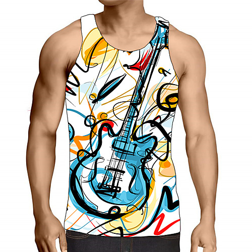 

Men's Graphic Print Tank Top Street chic Exaggerated Daily Going out Rainbow