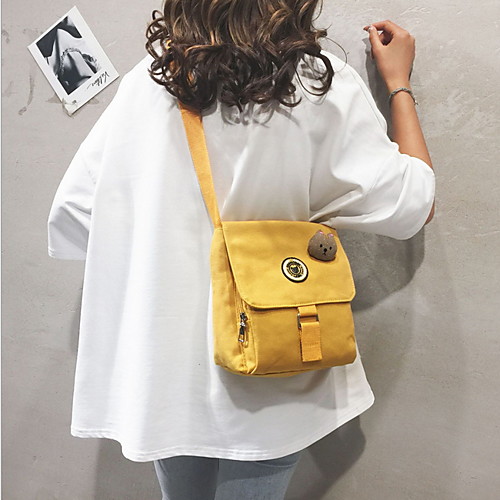 

Women's Zipper Canvas Crossbody Bag Animal White / Black / Yellow