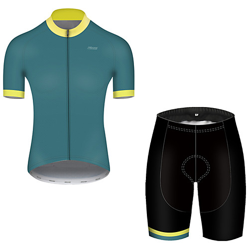 

21Grams Men's Short Sleeve Cycling Jersey with Shorts Green Bike Breathable Sports Patterned Mountain Bike MTB Road Bike Cycling Clothing Apparel / Stretchy