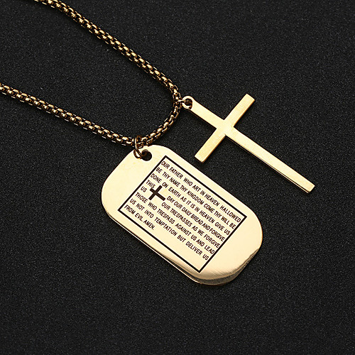 

Pendant Necklace Necklace Cross Trendy Fashion Modern Hip Hop Titanium Steel Gold Silver 60 cm Necklace Jewelry 1pc For Anniversary Street Festival