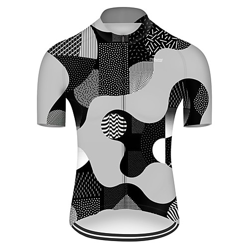 

21Grams Men's Short Sleeve Cycling Jersey Nylon BrownGray Stripes Gradient 3D Bike Jersey Top Mountain Bike MTB Road Bike Cycling Quick Dry Breathable Sports Clothing Apparel / Micro-elastic