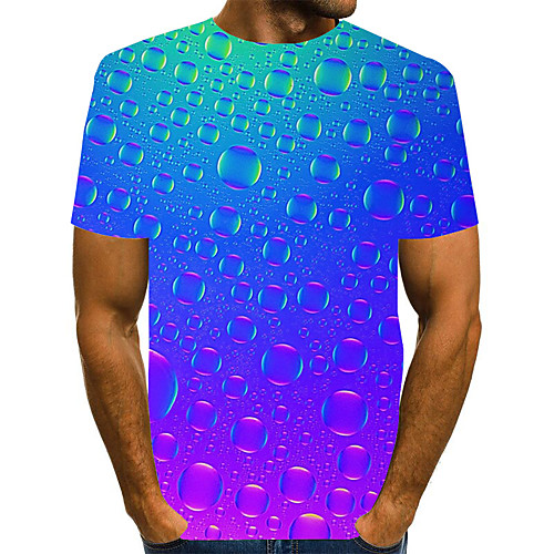 

Men's Graphic Print T-shirt Street chic Exaggerated Daily Going out Rainbow