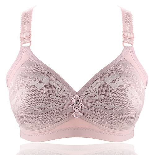 

Women's Push-up Wireless 3/4 Cup Bra Black Red Blushing Pink