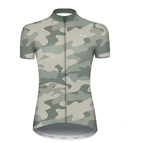

21Grams Women's Short Sleeve Cycling Jersey Nylon Polyester Camouflage Patchwork Camo / Camouflage Bike Jersey Top Mountain Bike MTB Road Bike Cycling Breathable Quick Dry Ultraviolet Resistant Sports