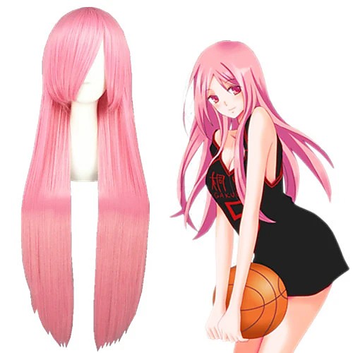 

Cosplay Wig Momoi Satsuki Kuroko's Basketball Straight Cosplay Halloween Asymmetrical With Bangs Wig Long Pink Synthetic Hair 39 inch Women's Anime Cosplay Waterfall Pink