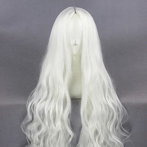 

Cosplay Costume Wig Cosplay Wig Kozakura Shion Curly Cosplay Halloween Middle Part Wig Long White Synthetic Hair 39 inch Women's Anime Fashionable Design Cosplay White