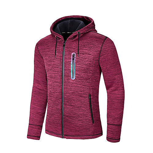 

Men's Full Zip Elastane Track Jacket Hoodie Jacket Running Jacket Running Walking Fitness Thermal / Warm Lightweight Windproof Sportswear Hoodie Top Long Sleeve Activewear Stretchy