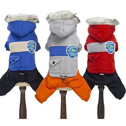 

Cat Dog Coat Hoodie Jumpsuit Animal Casual / Daily Keep Warm New Year's Sports Winter Dog Clothes Puppy Clothes Dog Outfits Red Gray Costume for Girl and Boy Dog Polar Fleece Polyster S M L XL XXL
